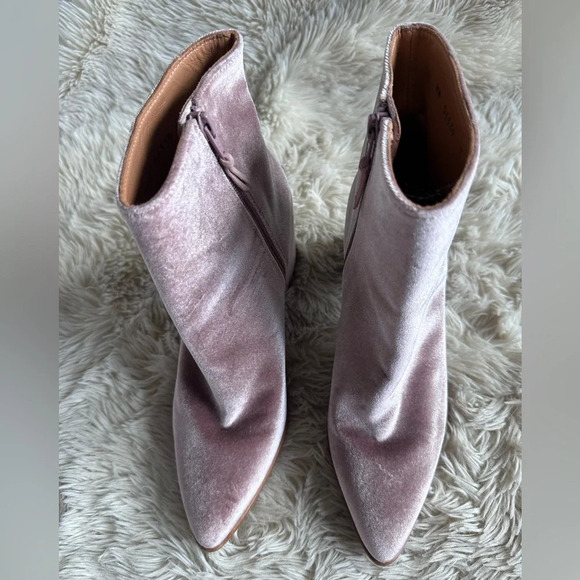 Stuart Weitzman Trendy Canvel Bootie In Candy Pink Velvet Block Heel Size 7M - Picture 6 of 16